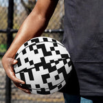 Black And White Pixel Pattern Print Basketball