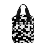 Black And White Pixel Pattern Print Bible Tote Bag