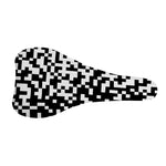 Black And White Pixel Pattern Print Bicycle Seat Cover