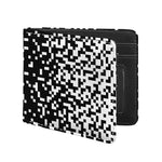 Black And White Pixel Pattern Print Bifold Wallet