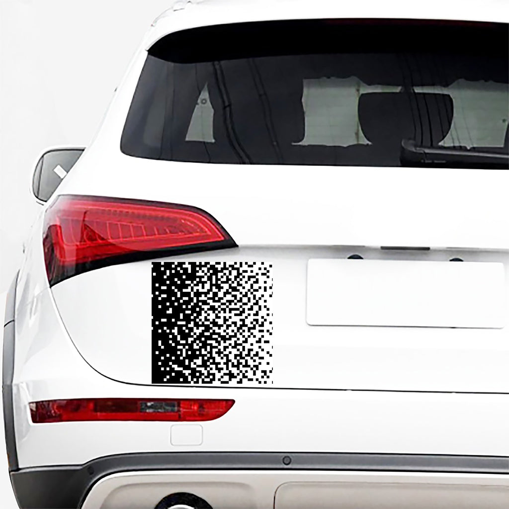 Black And White Pixel Pattern Print Car Sticker