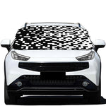 Black And White Pixel Pattern Print Car Windshield Snow Cover