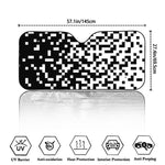 Black And White Pixel Pattern Print Car Windshield Sun Shade