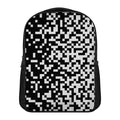 Black And White Pixel Pattern Print Casual Backpack