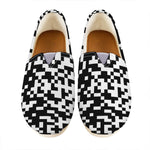 Black And White Pixel Pattern Print Casual Shoes
