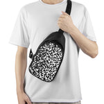 Black And White Pixel Pattern Print Chest Bag