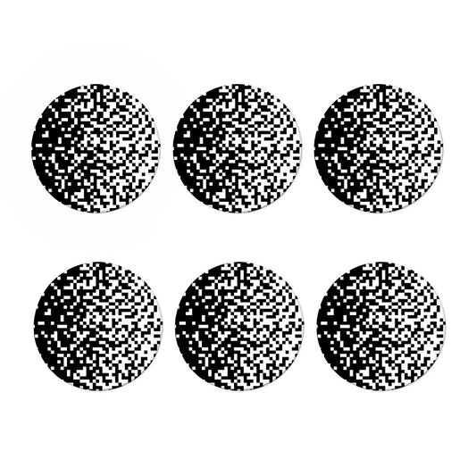 Black And White Pixel Pattern Print Coaster Set