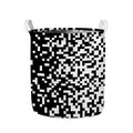 Black And White Pixel Pattern Print Collapsible Laundry Basket