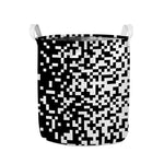 Black And White Pixel Pattern Print Collapsible Laundry Basket