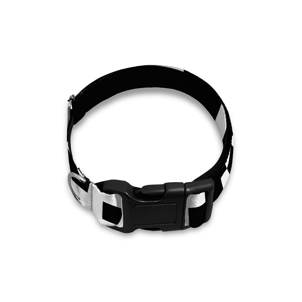 Black And White Pixel Pattern Print Dog Collar