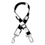 Black And White Pixel Pattern Print Dog Seat Belt