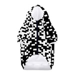 Black And White Pixel Pattern Print Dog Zip Up Hoodie