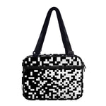 Black And White Pixel Pattern Print Double Strap Bible Bag
