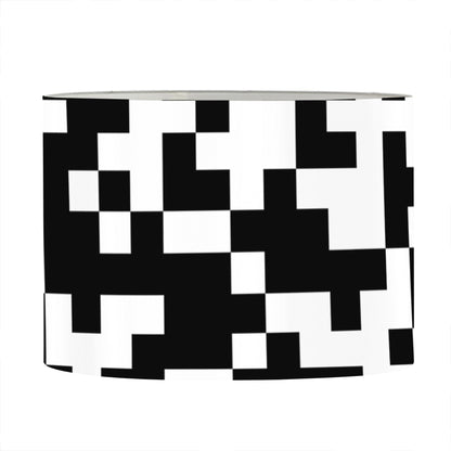 Black And White Pixel Pattern Print Drum Lamp Shade