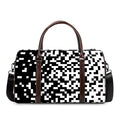 Black And White Pixel Pattern Print Duffel Bag