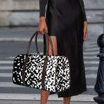 Black And White Pixel Pattern Print Duffle Bag