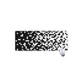 Black And White Pixel Pattern Print Extended Mouse Pad
