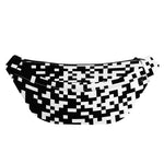 Black And White Pixel Pattern Print Fanny Pack