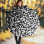 Black And White Pixel Pattern Print Foldable Umbrella