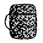 Black And White Pixel Pattern Print Front Pocket Bible Bag