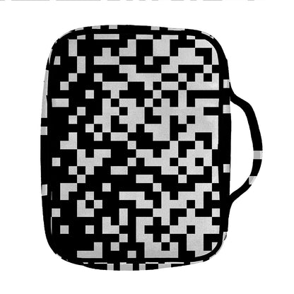 Black And White Pixel Pattern Print Front Pocket Bible Bag