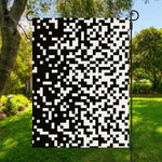 Black And White Pixel Pattern Print Garden Flag