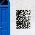 Black And White Pixel Pattern Print Garden Flag