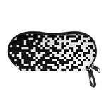 Black And White Pixel Pattern Print Glasses Case