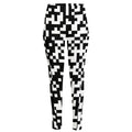 Black And White Pixel Pattern Print High-Waisted Pocket Leggings