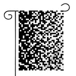 Black And White Pixel Pattern Print House Flag