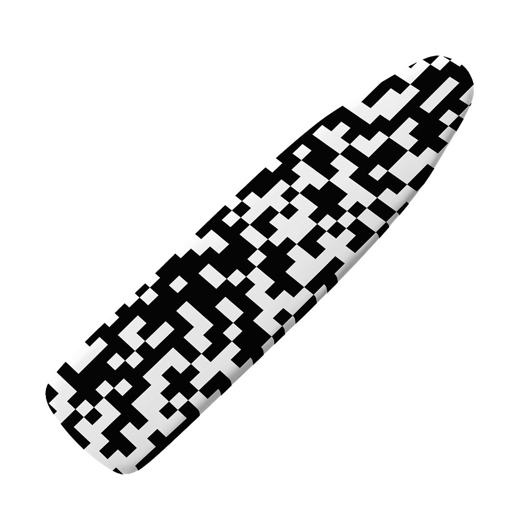 Black And White Pixel Pattern Print Ironing Board Cover