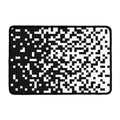 Black And White Pixel Pattern Print Kitchen Mat