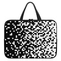 Black And White Pixel Pattern Print Laptop Sleeve With Handle