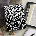 Black And White Pixel Pattern Print Leather Bible Cover