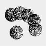 Black And White Pixel Pattern Print Leather Coaster Set