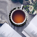 Black And White Pixel Pattern Print Leather Coaster Set