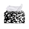Black And White Pixel Pattern Print Leather Tissue Box Cover