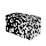 Black And White Pixel Pattern Print Leather Tissue Box Cover