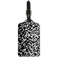 Black And White Pixel Pattern Print Luggage Tag