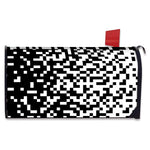 Black And White Pixel Pattern Print Mailbox Cover