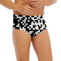 Black And White Pixel Pattern Print Men's Briefs
