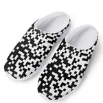 Black And White Pixel Pattern Print Mesh Casual Shoes
