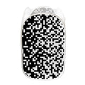 Black And White Pixel Pattern Print Mesh Laundry Hamper