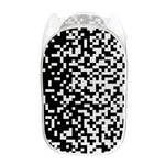 Black And White Pixel Pattern Print Mesh Laundry Hamper