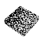 Black And White Pixel Pattern Print Outdoor Seat Cushion Cover