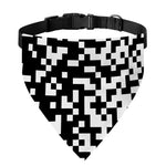 Black And White Pixel Pattern Print Over The Collar Dog Bandana