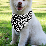 Black And White Pixel Pattern Print Over The Collar Dog Bandana