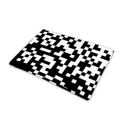 Black And White Pixel Pattern Print Pet Cooling Mat Cover