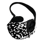 Black And White Pixel Pattern Print Pet Sling Carrier
