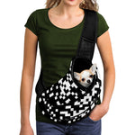 Black And White Pixel Pattern Print Pet Sling Carrier